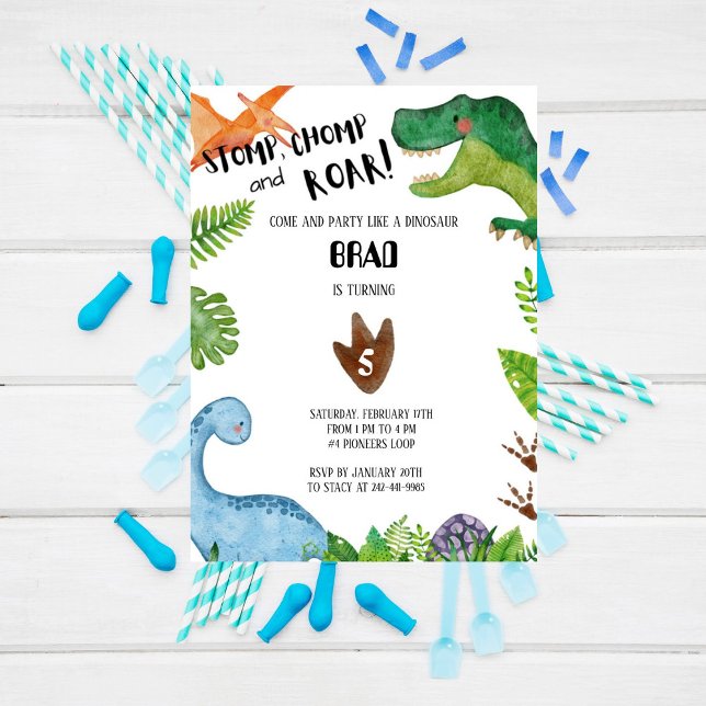 Invitación Fiesta de cumpleaños de los dinosaurios de la jung (Subido por el creador)