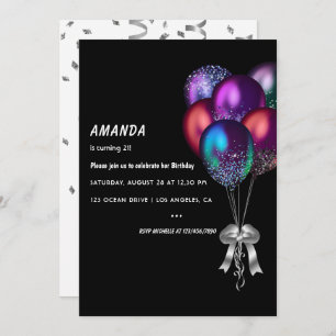 Invitación Fiesta de cumpleaños de los globos irlandeses oscu