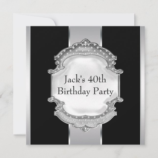 Invitación Fiesta de cumpleaños de los hombres negros y plate (Anverso)