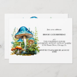 Invitación Fiesta de cumpleaños de los hongos silvestres