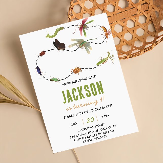 Invitación Fiesta de cumpleaños de los insectos naturales (Subido por el creador)