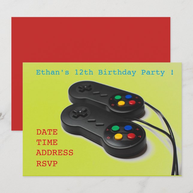 Invitación Fiesta de cumpleaños de los jugadores de los chico (Anverso / Reverso)