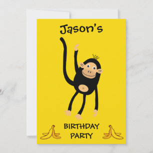 Invitación Fiesta de cumpleaños de los monos pequeños