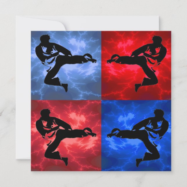 Invitación Fiesta de cumpleaños de los muchachos del karate (Anverso)