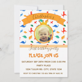 Invitación Fiesta de cumpleaños de los niños de Dinosaur foto