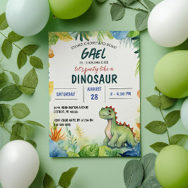 Invitación Fiesta de cumpleaños de los niños de Dinosaur Jung