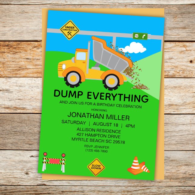 Invitación Fiesta de cumpleaños de los niños de la camioneta  (Subido por el creador)