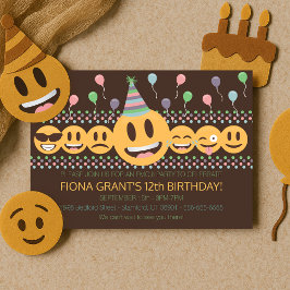 Invitación Fiesta de cumpleaños de los niños de la Emoji de l