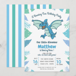 Invitación Fiesta de cumpleaños de los niños de los dinosauri
