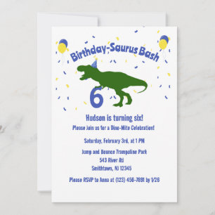 Invitación Fiesta de cumpleaños de los niños de los dinosauri