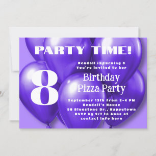 Invitación Fiesta de cumpleaños de los niños de los Globos Pú
