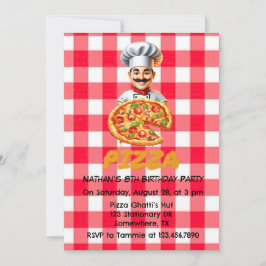 Invitación Fiesta de cumpleaños de los niños de Pizza