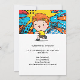 Invitación Fiesta de cumpleaños de los niños de tenis