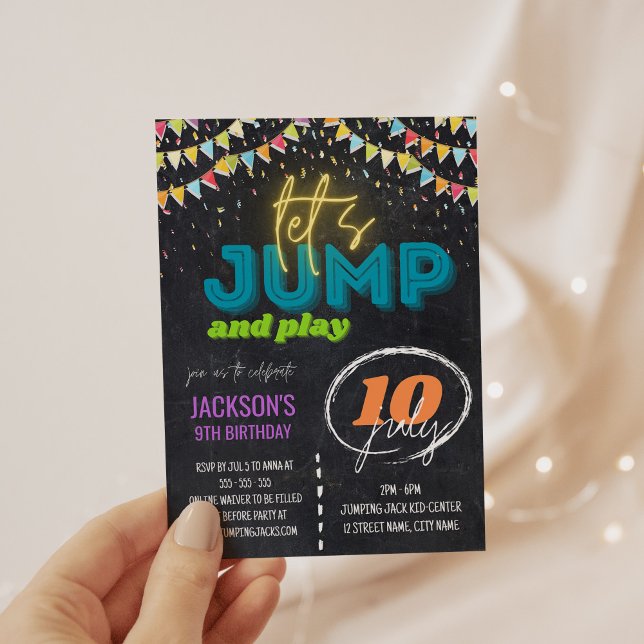 Invitación Fiesta de cumpleaños de los niños de Trampoline Pa (Subido por el creador)