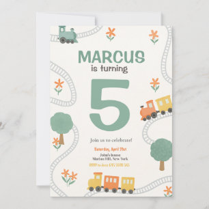 Invitación Fiesta de cumpleaños de los niños del ferrocarril 