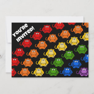 Invitación Fiesta de cumpleaños de los niños del mono arcoiri