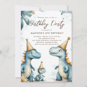 Invitación Fiesta de cumpleaños de los niños dinosaurios