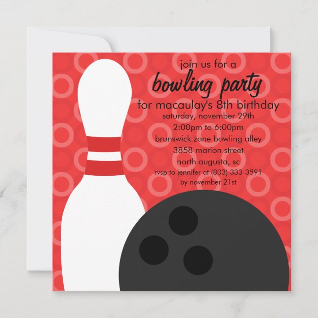 Invitación Fiesta de cumpleaños de los Pals del Pin del rojo (Anverso)