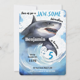 Invitación Fiesta de cumpleaños de los tiburones