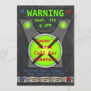 Invitación Fiesta de cumpleaños de los tramposos láser