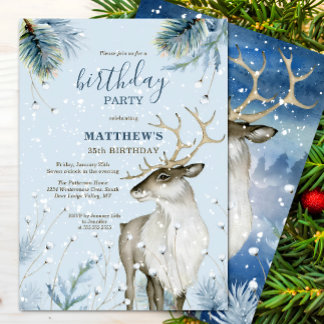 Invitación Fiesta de cumpleaños de los venados de Woodland