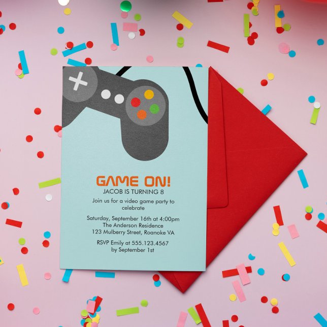 Invitación Fiesta de cumpleaños de los videojuegos (Subido por el creador)