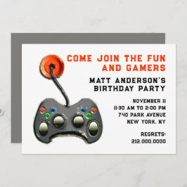 Invitación Fiesta de cumpleaños de los videojugadores