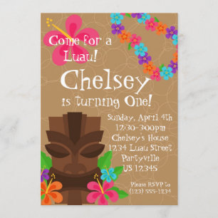 Invitación Fiesta de cumpleaños de Luau de los leus del