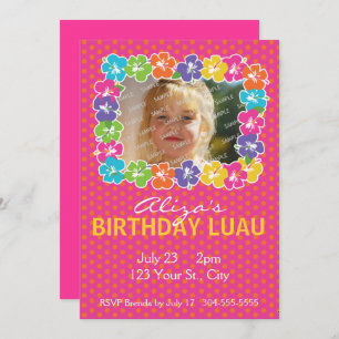 Invitación Fiesta de cumpleaños de Luau en Hawái