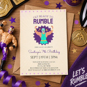 Invitación Fiesta de Cumpleaños de Lucha Libre Retro