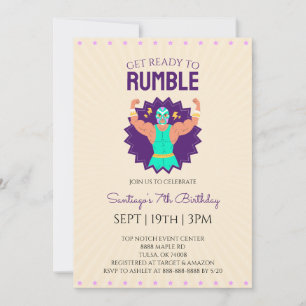 Invitación Fiesta de Cumpleaños de Lucha Libre Retro