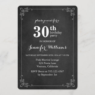 Invitación Fiesta de cumpleaños de lujo de la pizarra del