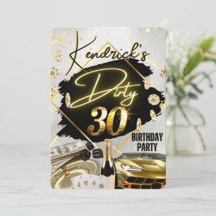 Invitación Fiesta de cumpleaños de lujo del Casino Black Gold