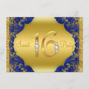 Invitación Fiesta de cumpleaños de lujo del dulce 16 del oro
