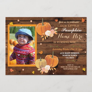 Invitación Fiesta de cumpleaños de madera de la caída de la