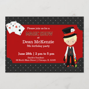 Invitación fiesta de cumpleaños de Magic Show