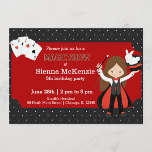 Invitación fiesta de cumpleaños de Magic Show
