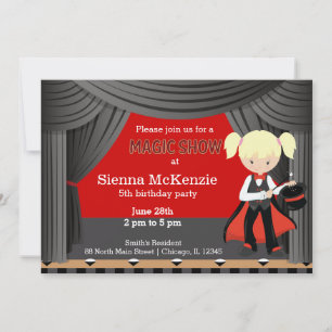 Invitación fiesta de cumpleaños de Magic Show
