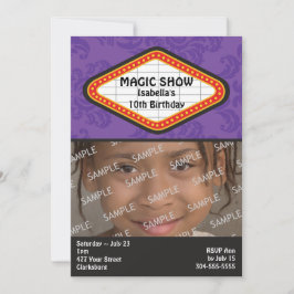 Invitación Fiesta de cumpleaños de Magic Show Marquee