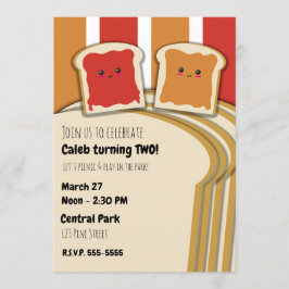 Invitación Fiesta de cumpleaños de mantequilla de maní y fres