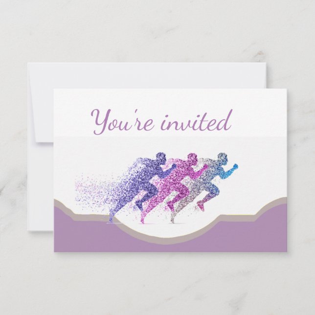 Invitación Fiesta de cumpleaños de Marathon Runner (Anverso)