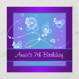 Invitación Fiesta de Cumpleaños de Mariposa Morada
