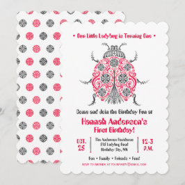 Invitación Fiesta de cumpleaños de mariquita • Elegante y lin