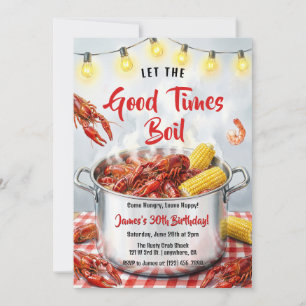 Invitación Fiesta de Cumpleaños de Mariscos Boil de Cangrejos