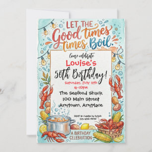 Invitación Fiesta de Cumpleaños de Mariscos Hervidos