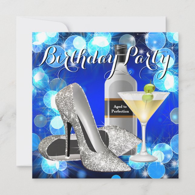 Invitación Fiesta de cumpleaños de Martini (Anverso)