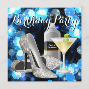 Invitación Fiesta de cumpleaños de Martini de mujer