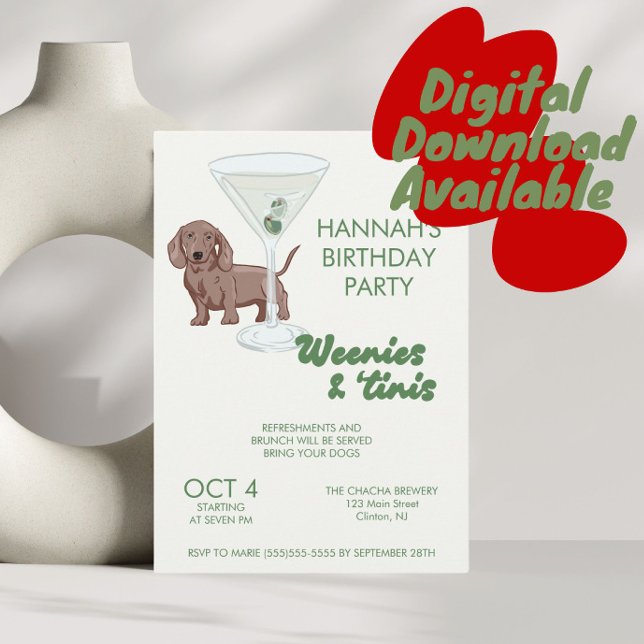 Invitación Fiesta de cumpleaños de Martini y Weenie (Subido por el creador)