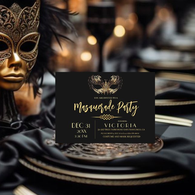 Invitación Fiesta de cumpleaños de mascarada (Subido por el creador)