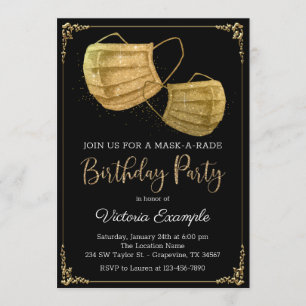 Invitación Fiesta de Cumpleaños de Máscaras de Mujer